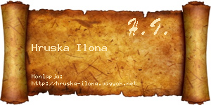 Hruska Ilona névjegykártya